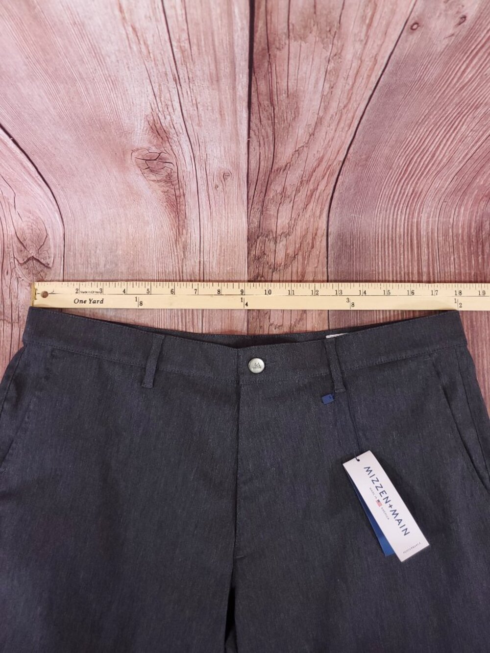 NWT Mizzen Main Performance Trousers Pants Mens 36 Gray Stretch Unhemmed - Picture 14 of 16